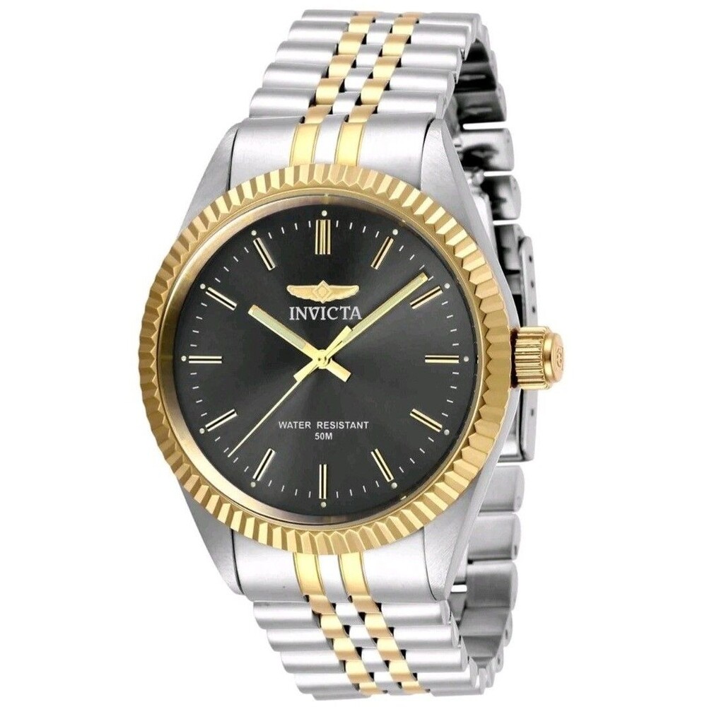Invicta Specialty Men's Watch 43mm Black Dial Two Tone Steel Gold 29377 New